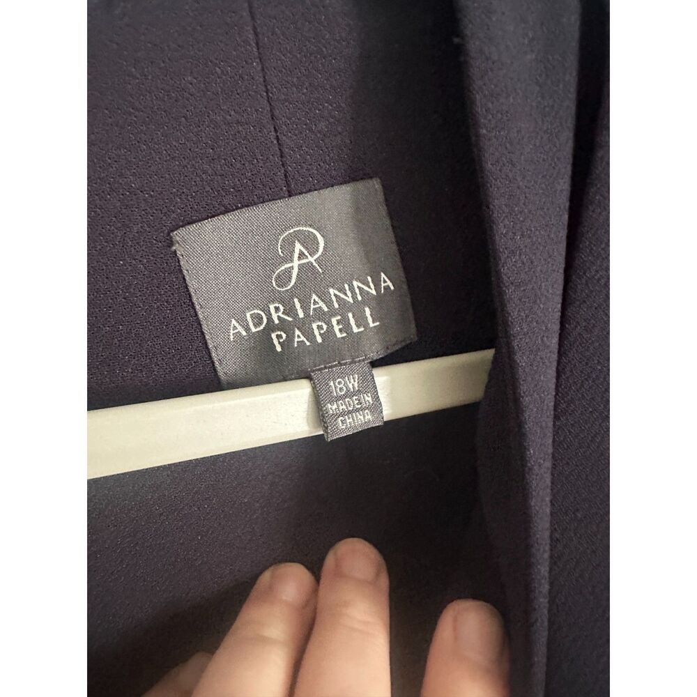 Adrianna Papell Navy Sleeveless Belted Office Dress Women’s 18W Knee Length - Picture 7 of 8